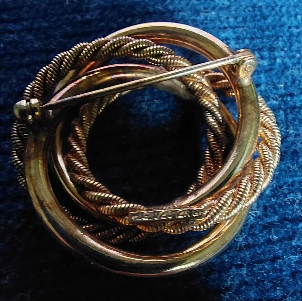 Vintage H.G. Henry Griffith Stacked Circle Brooch 12K GF, Estate Jewelry